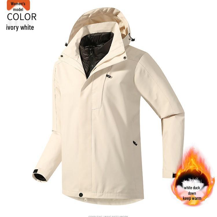 Unisex Waterproof Windproof 2-Piece Outdoor Jacket Set for Camping & Mountaineering