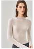 Machine Washable Women's Pure Wool Slim-Fit Half-High Collar Sweater - Autumn/Winter Cashmere Knit Base Layer