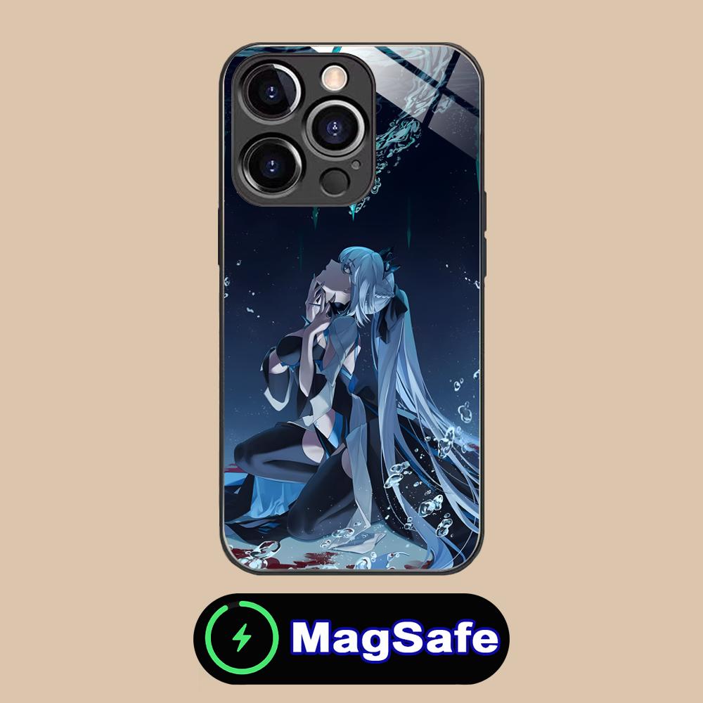 Anime FGO Morgan Phone Case for iPhone 17 16 15 14 13 12 11 Air Pro Max Plus Mini MagSafe Glass Colorful Cover Cover Smartphone