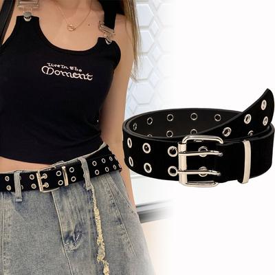 Luxury Design Suede Rivet Belt Pin Buckle Punk Waistband  Paired with Skirts Jeans
