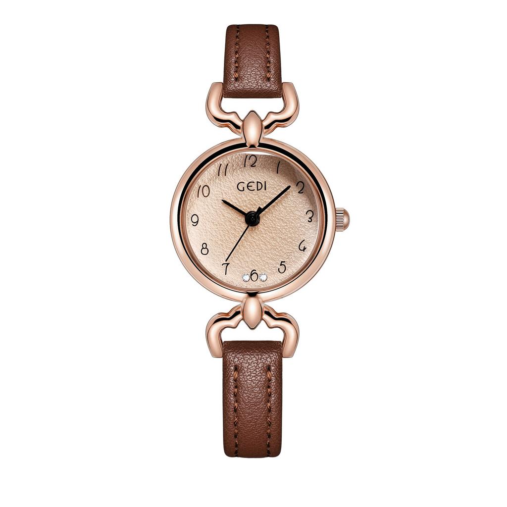 Watch Korean Version Niche Women's Watch Simple Spark Patterned Dial leather strap Waterproof Ladies Fashion Quartz Wristwatches