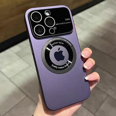 Luxury Magsafe Magnetic Matte Pc Phone Case For Iphone 14 13 12 Pro Max Plus Hollow Out Lens Protective Wireless Charge Cover