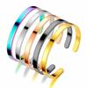 Men's Engravable Titanium Steel C-Shaped Bangle - Durable, Smooth, Colorfast Jewelry