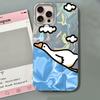 Cute Cartoon Duck Cat Phone Case Phone Case for Apple Iphone 16 15 14 Plus 13 Pro Max 7 16e SE 2022 Texture Hard Silicone Cover
