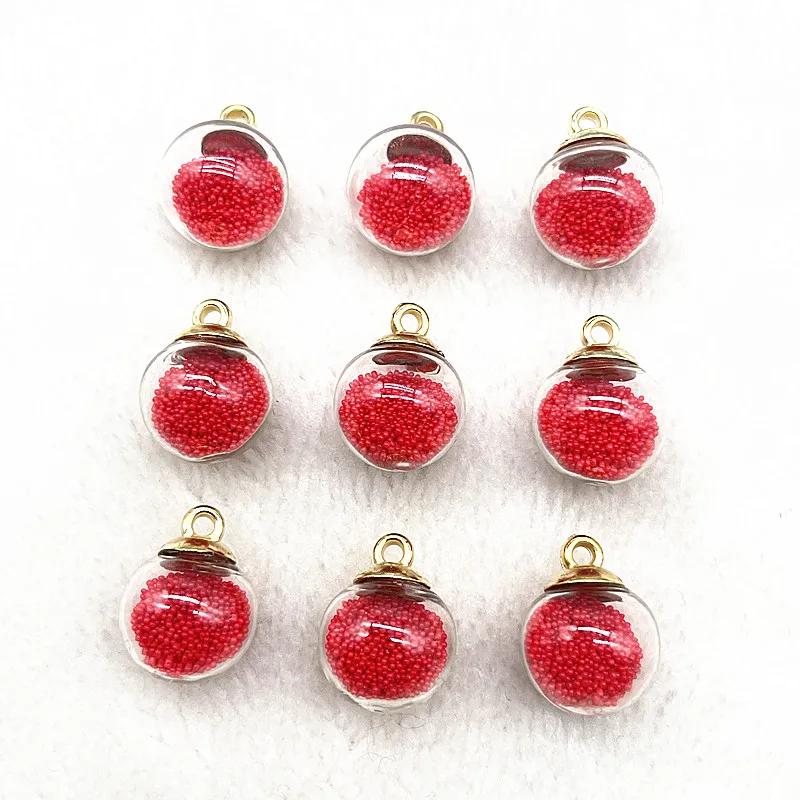 10pcs 16mm Magic Ball Transparent Glass Beads Transparent Pendant for Christmas Decoration Diy Handmade Accessories