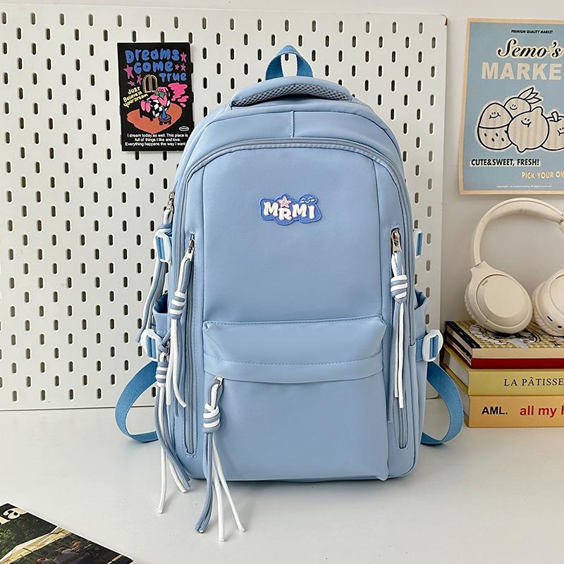 School bag for junior high school students, large capacity, versatile and sweet school bag, niche ins wind, light, simple and casual, high-value