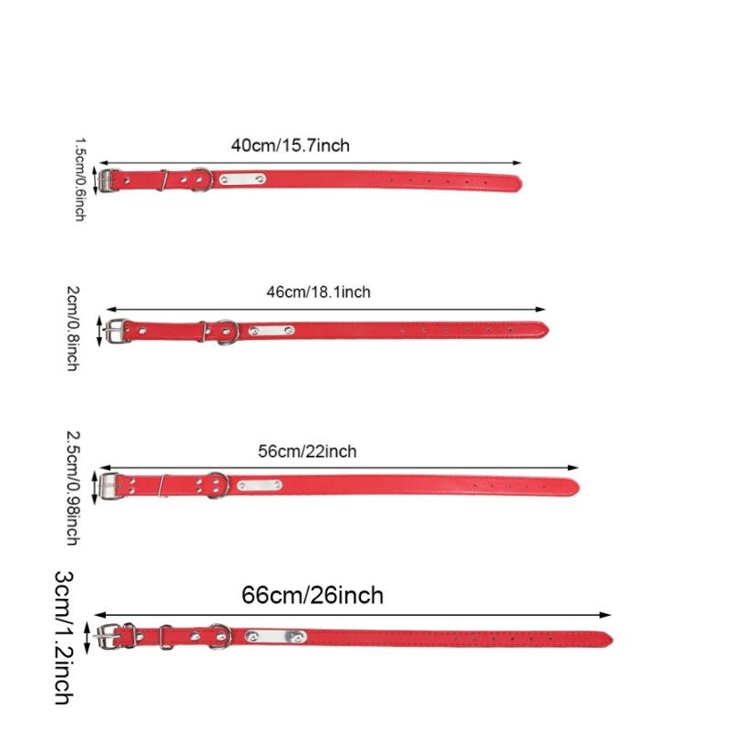 2025 New Hot SaleCarved Dog Collar ID Tag Anti-lost Solid PU Leather For Small Medium Large Dogs Puppy Cat Pet Supplies