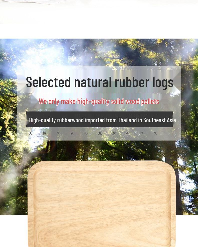 Japanese-Style Solid Wood Rectangular Tea and Cake Tray