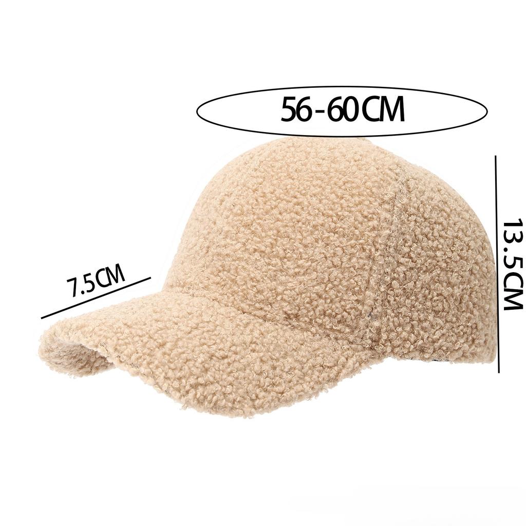 Solid Color Thickened Lamb Wool Baseball Cap Outdoor Cold-resistant, Warm and Windproof Korean Version of Men's and Women's Versatile Cap