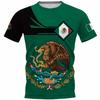 Fashion Mexico National Flag Print T Shirt For Men Funny 3D Eagle Pattern Short Sleeve Summer Casual O-neck Loose Top Men's Tees