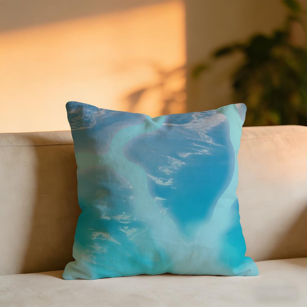 Travel Fantasy Heavenly Palace Theme Poster Cushion Cover Cozy Velvet Throw PillowSoft Warm Cushion For Sofa Bed