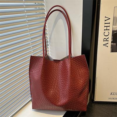 2025 Casual Retro Tote Bag Foreign Style Large Capacity Simple Niche Shoulder Bag Korean Version Lazy Style Shopping Bag