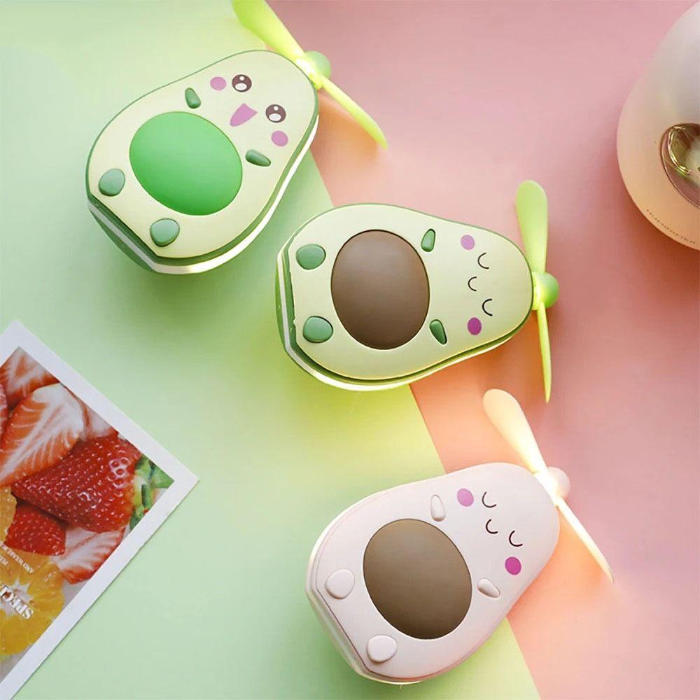 

Пластиковый авокадо Маленький вентилятор милый ручной мини-вентилятор для охлаждения воздуха вентилятор заполняющий свет мини-зеркало для макияжа дома