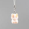 Cute Flocked 3D Resin Bear Keychain Sweet Creative Student Phone Chain Pendant Bag Accessory Phone Strap Gift