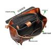 OEING Unisex Vegetable-Tanned Leather Casual Travel Backpack