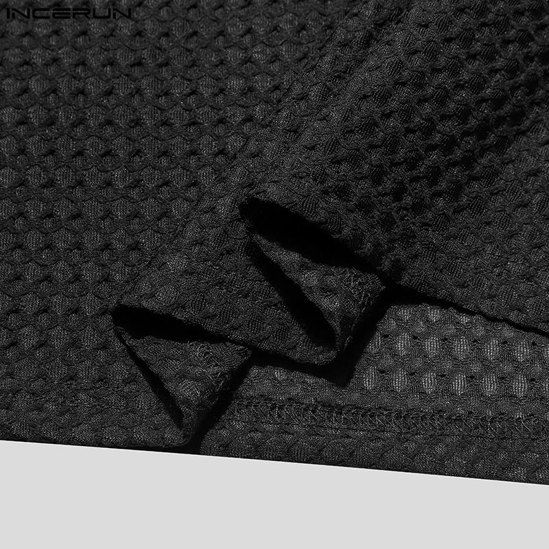 INCERUN Men Summer Sleeveless Mesh Sheer Tanks Transparent T-shirts