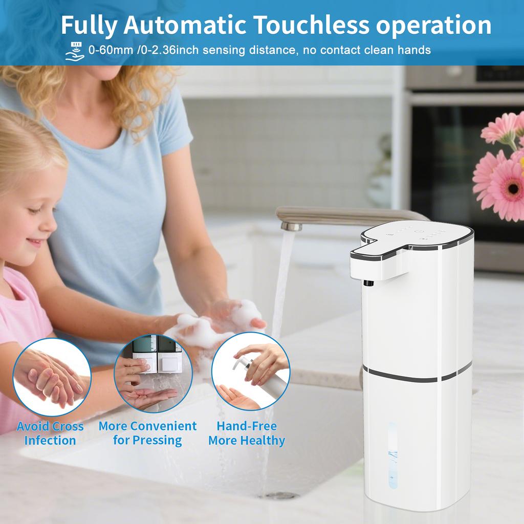 420ml Automatic Soap Dispenser Infrared Sensor Touchless Dish Soap Dispenser 4 Adjustable Liquid Dispenser for Bathroom Kitchen