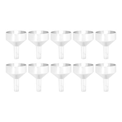 10pcs Metal Small Funnel Mini Aluminum Alloy Funnel for Filling Bottles and Transferring Cosmetics