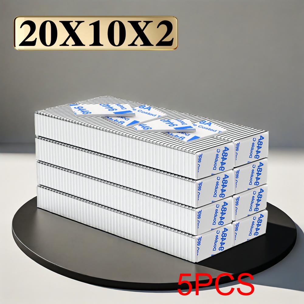

20x10x2mm Super Powerful Block Neodymium Magnet With double-sided adhesive Magnet N35 Strong Permanent Magnetic imanes