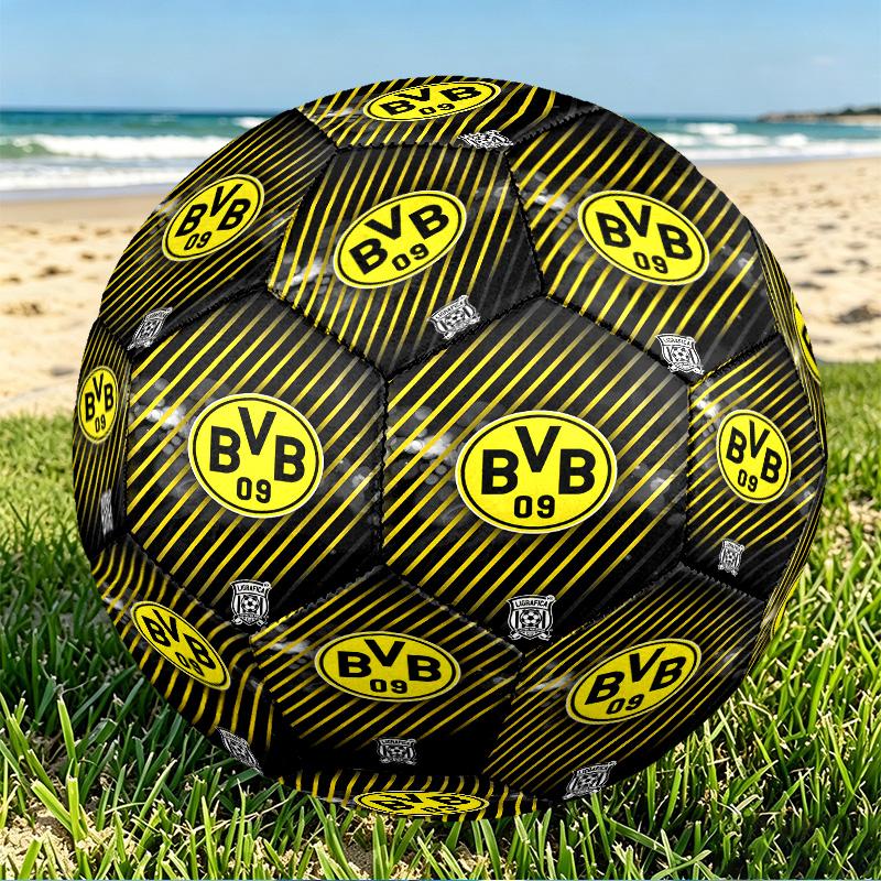 Borussia Dortmund Print Size 5 Soccer Ball, PU Wear Resistant Football for Match Training and Daily Practice, Birthday Gift for Soccer Fans
