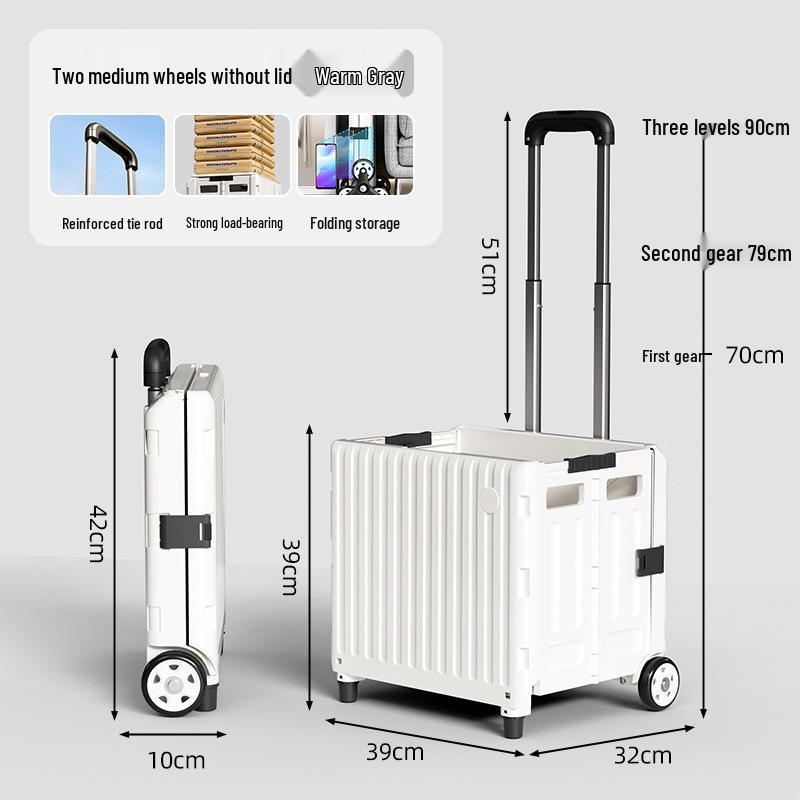 Компактная складная тележка для покупок - Портативная, легкая ручная тележка для бытового использования