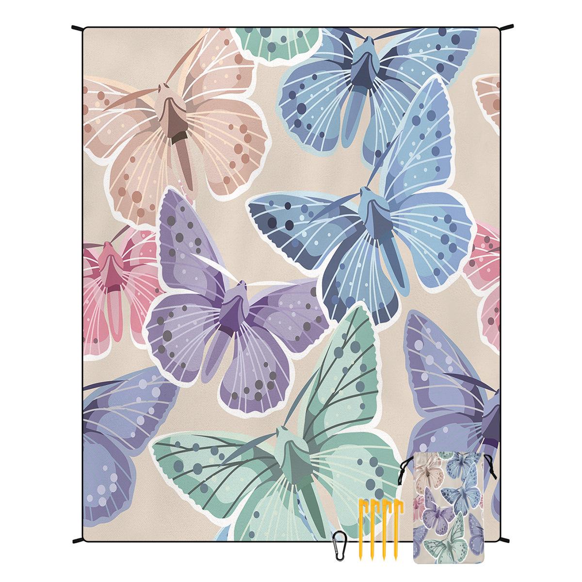 

Коврик для пикника с изображением бабочки, влагостойкий коврик, весенний дорожный коврик, коврик для пикника, влагостойкий портативный влагостойкий коврик 180*220