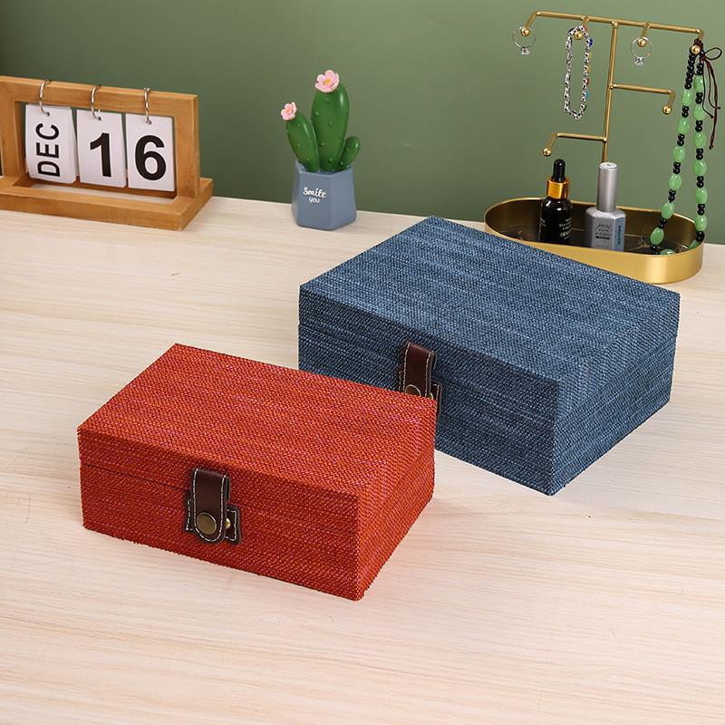 Desktop Wooden Organizer Box With Lid For Home Office Accessories Storage Gift