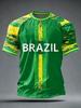 2026 Brazil Style Soccer Jersey Men's Quick Dry Breathable Football Training Top Slim Fit Short Sleeve O-Neck for Match Casual