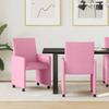 Dining Chairs with Casters 2 pcs Pink 57 x 66 x 94 cm Fabric