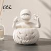 Personalisiertes Geschenk für Erwachsene 3D-gedruckte Kürbisjunge Figur, Ungemalte weiße DIY-Statue, Moderne minimalistische Raumdekoration Halloween Mumien-Skulptur,