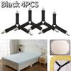 4Pcs Adjustable Bed Sheet and Quilt Holder for Bed Sheet Organizer Mattress Cover Clip for Home Elastic Straps Adjustable Clips
