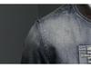 Men's Trendy Retro Stand-up Collar Denim Jacket - Spring & Autumn European Motorcycle Style