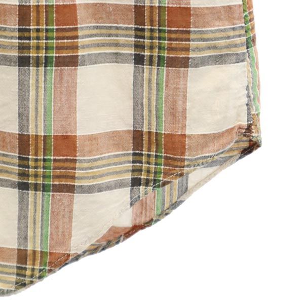 Gap 80s Vintage Check Pattern Long Sleeve Shirt Beige Men's Used