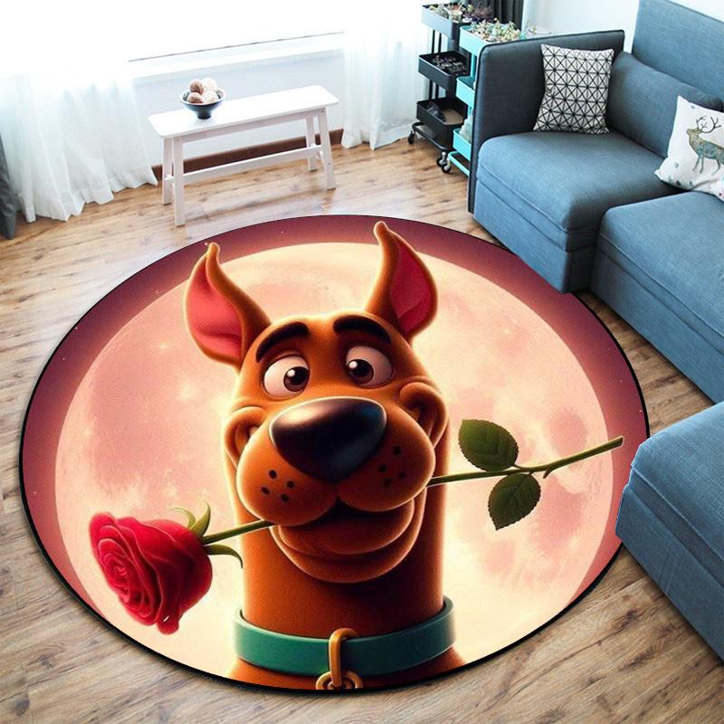 Halloween Supernatural Comedy Adventure Movie Scooby-Doo Round Carpet Soft Home Decoration Corridor Table and Chair Anti Slip Outdoor Floor Mat Rug 16