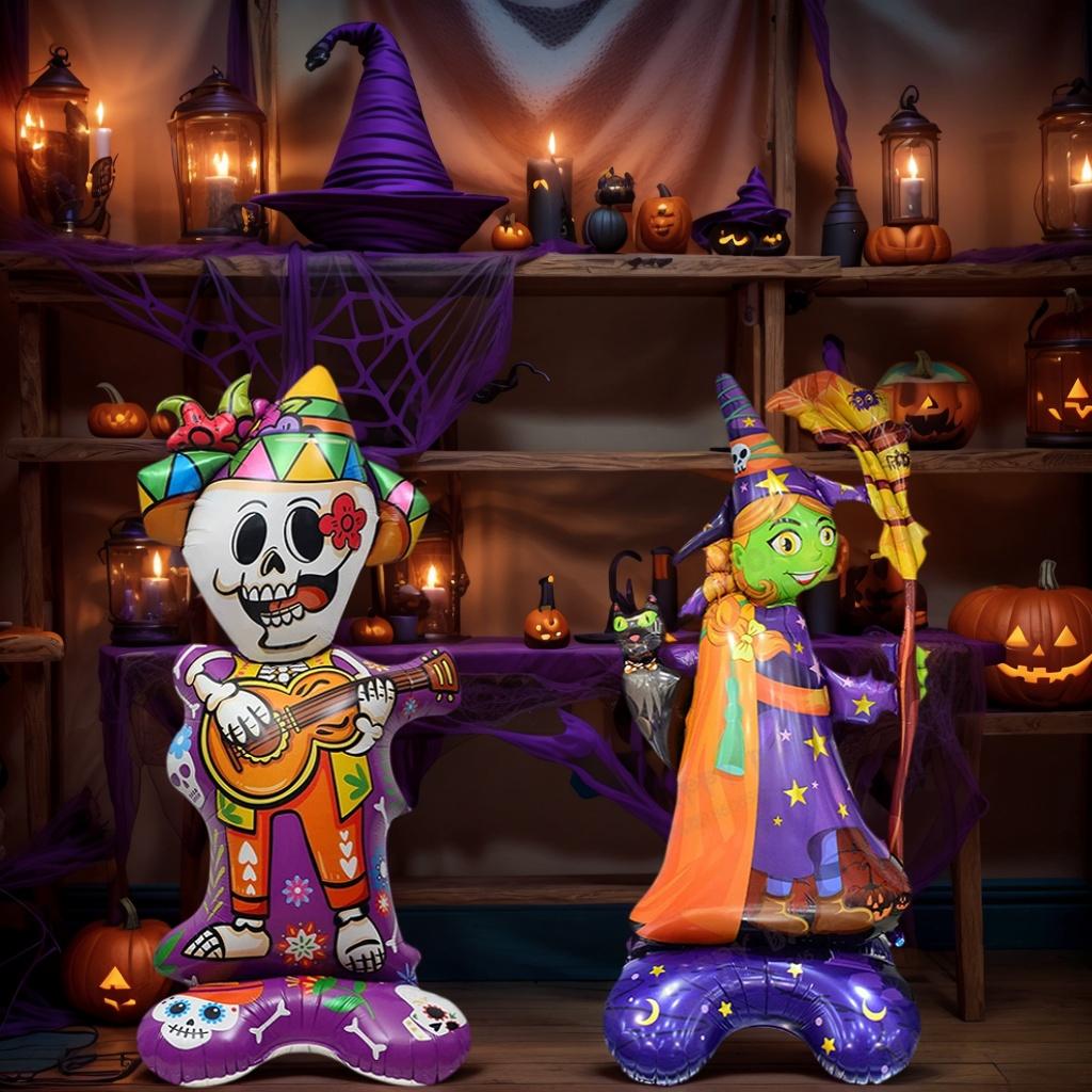 1Pc Halloween Theme Witch Grim Reaper Balloon Set 2026 Halloween Party Decoration Supplies Baby Shower Helium Globos