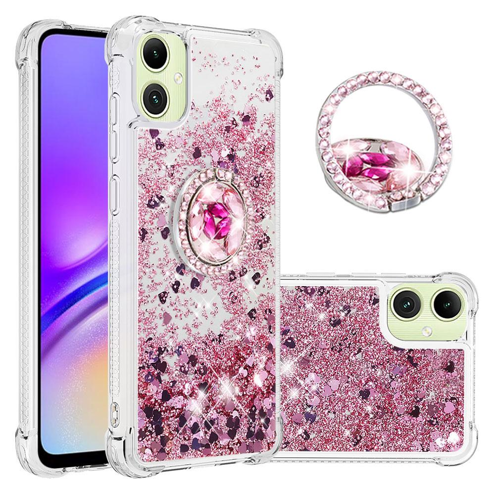 

Для Samsung Galaxy A07 4G TPU чехол с подставкой Жидкий песок Противоударная крышка Rose Gold/Hearts