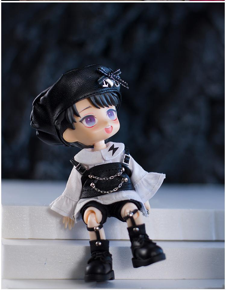 Ob11 Clothes Sweet Cool Black White Suit Hat Shirt Socks for GSC, Obitsu11, Molly, P9, 1/12bjd Doll Accessories Boy Girl Toy