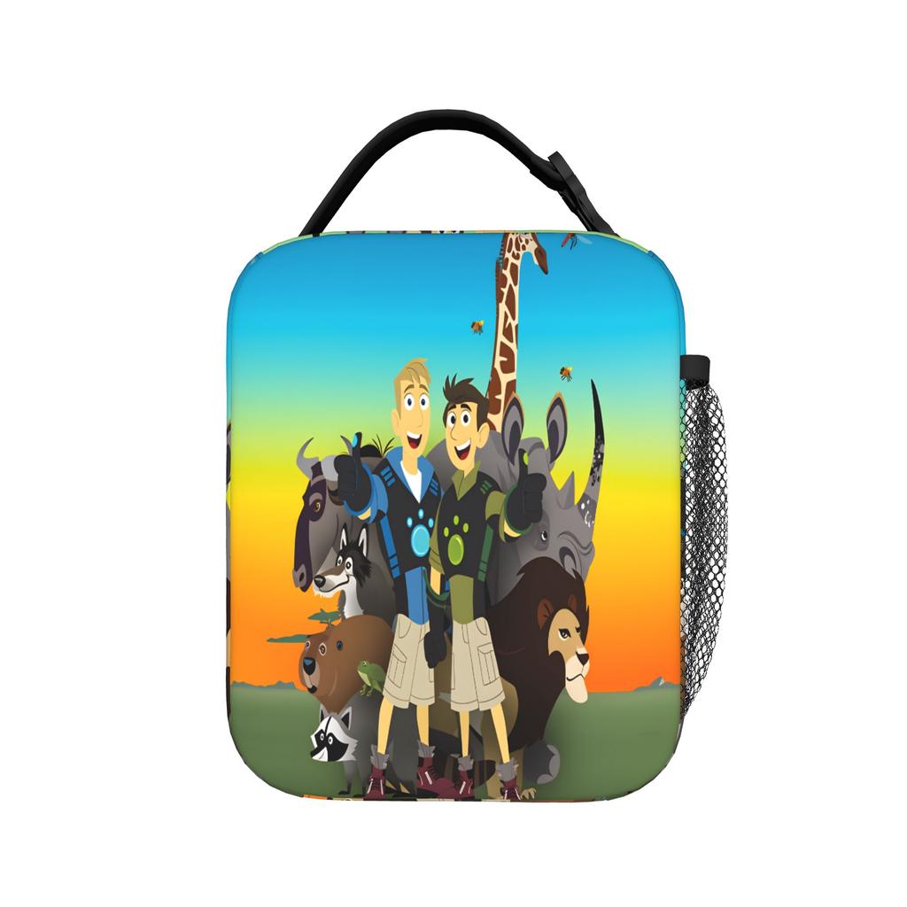 Wilds Kratts Lunch Bag Leisure Lunch Box School Convenient Thermal Tote Handbags For Adult Oxford Print Cooler Bag