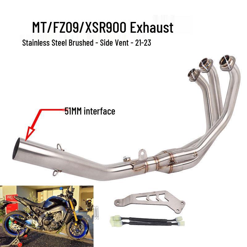 New Front Bend Exhaust Pipe for 2021-2025 MT09/FZ09 Motorcycles