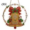 Acrylic Hanging Gift Christmas Faux Diamond Art Suncatcher, 2D Flat Window Ornament, Festive Pendant Beaded Pattern Holiday Decoration for Home, Tree