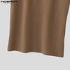 INCERUN Men V Neck Sleeveless Patchwork Rib Casual Tank Tops Undershirts