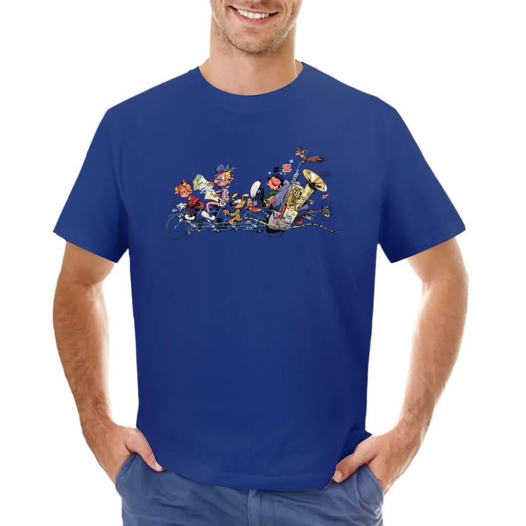 Gaston Marsupilami And Spirou Tshirt Anime Boys Animal Print Designer T Shirt Unisex Short Sleeve Round Collar New In Tops Tees