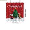 1pc Christmas Tree Cartoon Santa Claus Print Waterproof Shower Curtain Privacy Hanging Curtain with 12 Hooks Multi Size