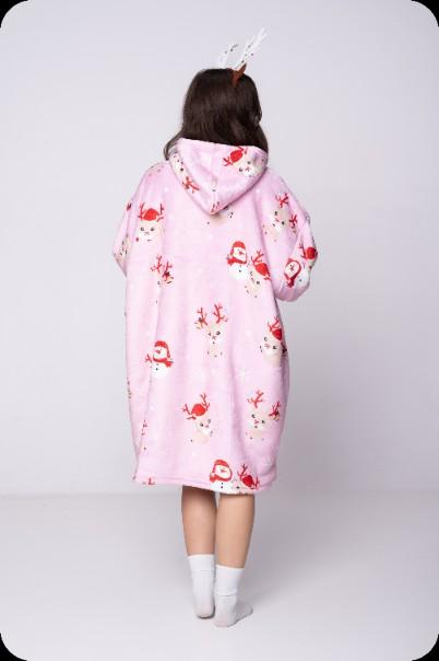 Blanket Sweatshirt Oversize Warm Thick Blanket Sweatshirt 2in1 Reindeer Fur [Kb-W37]