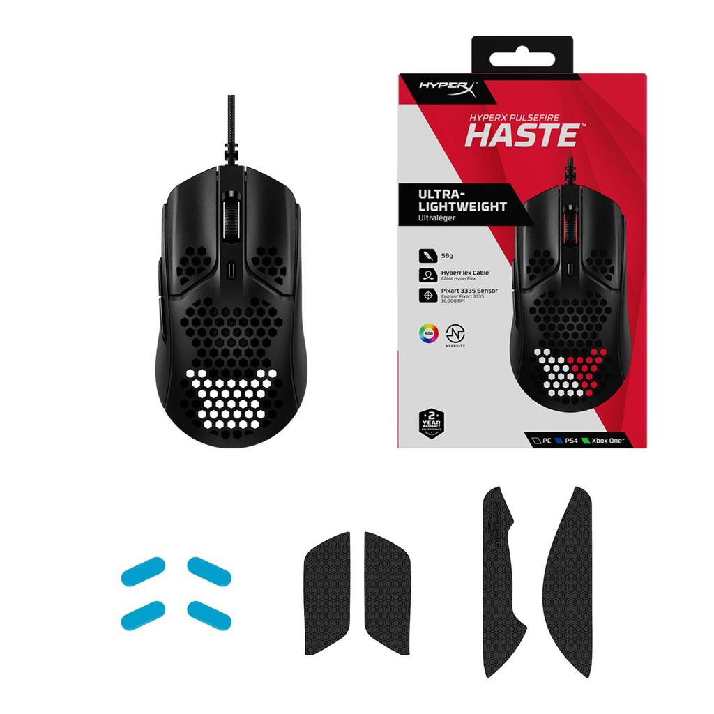 HyperX Pulsefire Haste Gaming Mouse for Gamers, Ultra-Lightweight Hexagonal Shell Design, 59 grams, 2-Year Warranty, HMSH1-A-BKG (Used)