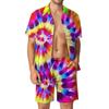 Conjuntos de Camisetas Arcoíris Impresión 3D para Hombre Moda Casual Manga Corta Camisas Pantalones Cortos Oversize Ropa de Calle Hawaiana Trajes Ropa