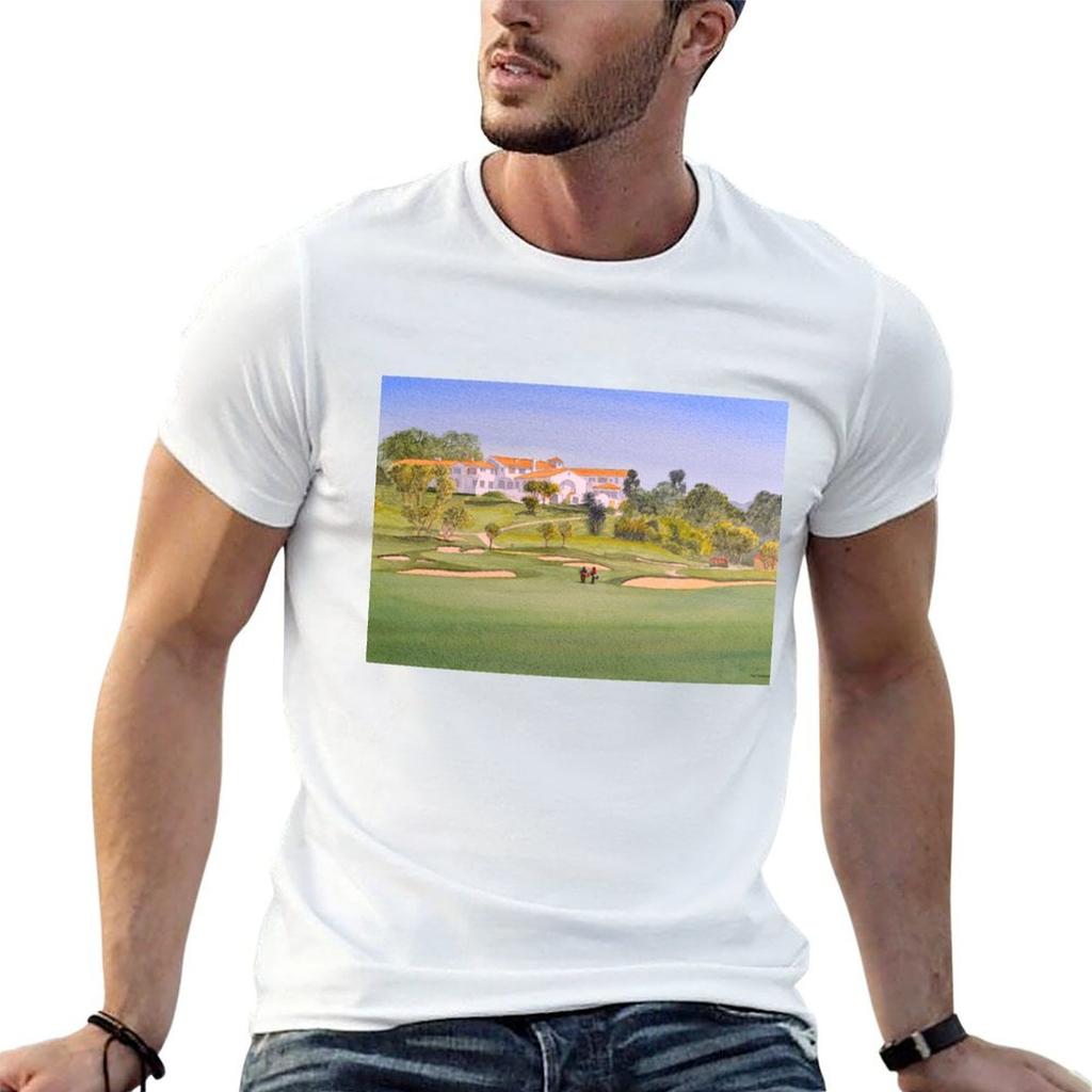 Riviera Pacific Palisades Golf Course Hole 18 Tshirt Creative Graphic Tee Shirt