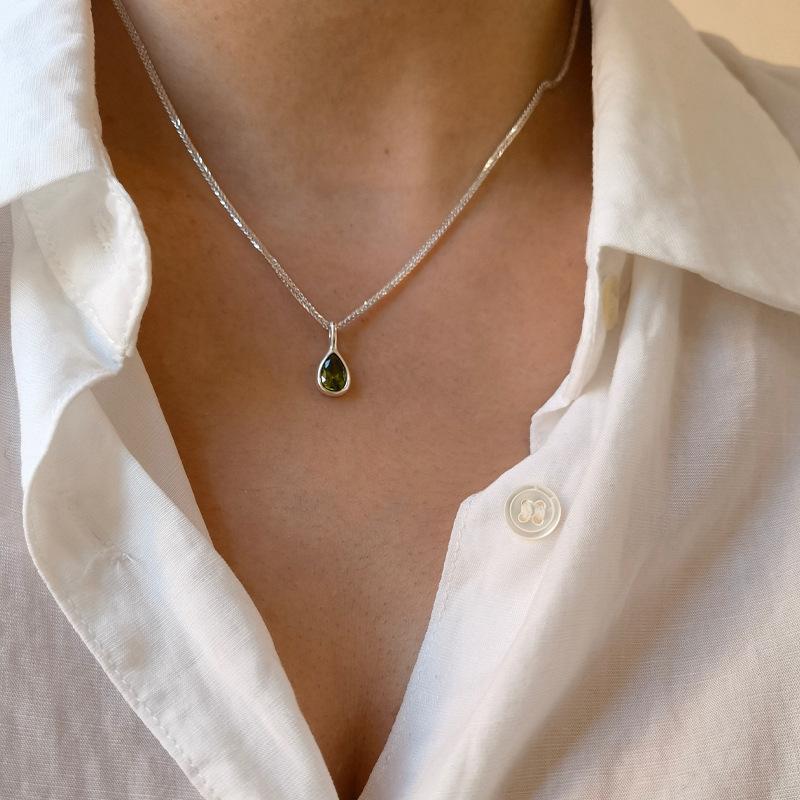 PANJBJ 925 Sterling Silver Trendy Shiny AAA Cubic Zirconia Choker Simple Zircon Necklace For Fashion Girl Gift Fine Jewelry