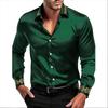 Men's Long Sleeve Shirt Floral Elegant Painted Flower Printed Shirt Men's Fashion Casual Lapel Button Shirt Beach Shirt