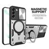 For Samsung S24Fe S24Ultra S24Plus S24 S23Fe S23Ultra S23Plus S23 S22Ultra S22Plus S22 Camera Lens Cap Magnetic Ring Phone Case